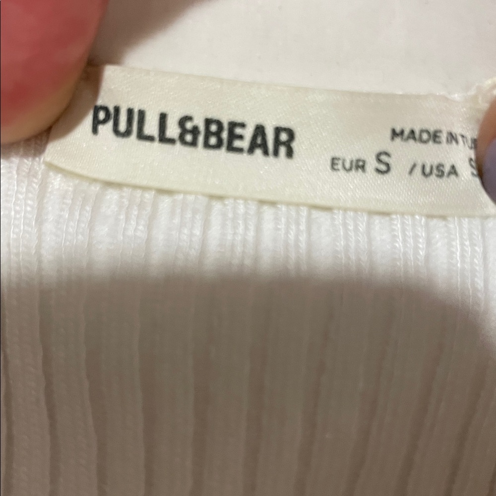 Pull&Bear White Ribbed Top - Picture 2 of 2